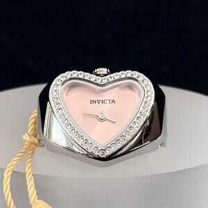 Invicta Mini Angel Women's Ring Watch Crystal Bezel Pink Heart Dial 49571-NEW